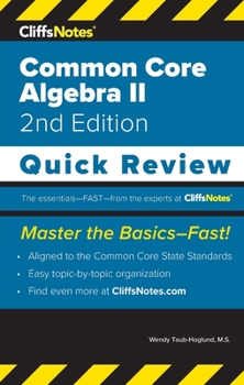 Paperback CliffsNotes Common Core Algebra II: Quick Review Book