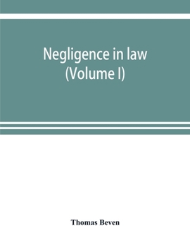 Paperback Negligence in law (Volume I) Book
