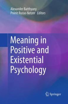 Paperback Meaning in Positive and Existential Psychology Book