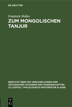 Hardcover Zum Mongolischen Tanjur [German] Book