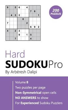 Paperback Sudoku: Hard Sudoku Pro Book for Experienced Puzzlers (200 puzzles), Vol. 8 Book