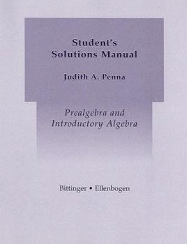 Paperback Prealgebra and Introductory Algebra Student's Solutions Manual Book
