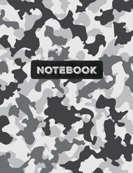 Paperback Notebook: Cool Army Snow Winter White Camo Camouflage Wide Ruled Composition Note Book, Diary or Journal 100 pages 7.44 x.9.69 S Book