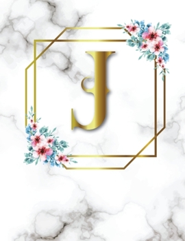 Paperback J: 2020-2025 Monthly Planner Initial Monogram Letter J Marble & Gold Floral 6 Year Planner, 72 Months Calendar, Six Year Book