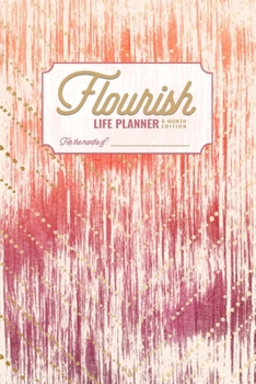 Flourish Life Planner, 6-Month Edition: Blank Weekly Calendar & Dot Grid Journal: Household Organizer Notebook: Coral Stripes | 6 x 9 In | 180 Pages
