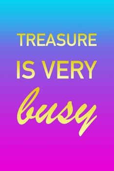 Paperback Treasure: I'm Very Busy 2 Year Weekly Planner with Note Pages (24 Months) - Pink Blue Gold Custom Letter T Personalized Cover - Book