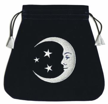 Rag Book Smiling Moon Embroidered Tarot Bag Book