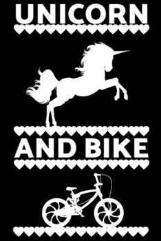 Paperback Unicorn and bike notebook: Great notebook with a simple cover (110 Pages, Checkered, 6X9) Book