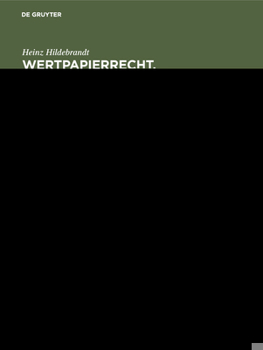 Hardcover Wertpapierrecht. Allgemeiner Teil [German] Book