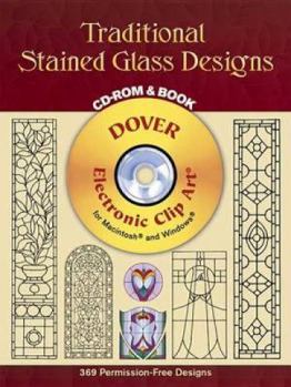 Paperback Traditional Stained Glass Designs [With CDROM] Book
