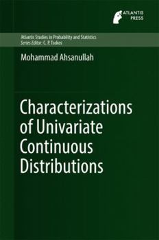 Hardcover Characterizations of Univariate Continuous Distributions Book