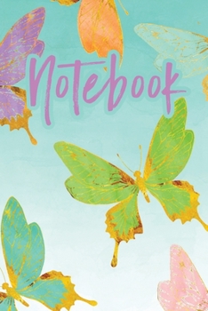 Paperback Notebook: Butterfly 110 Blank Lined College Ruled Journal for Women Book