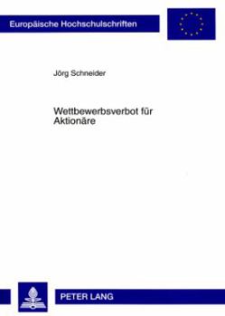Paperback Wettbewerbsverbot Fuer Aktionaere [German] Book
