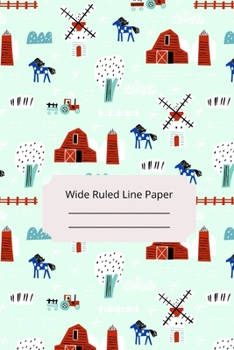 Paperback Farm Landscape Theme Art Wide Ruled Line Paper Book