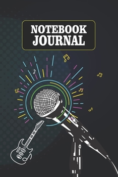 Notebook or Journal for Musicians With Cool Design on Each Pages. Colorful Sparkle Outside Mic. Musicians Notebook. Manuscript Paper for Notes, Lyrics ... Learn. Space to Write Lyrics and Music Notes