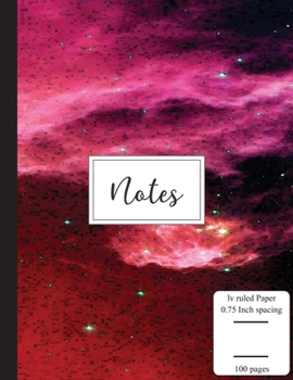 Notes: Low Vision Notebook | 0.75 Inch LV Ruled Paper | Full Size Bold Large Print Lined | Page Numbers | Jazzberry Cabaret Cover