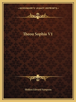 Paperback Theou Sophia V1 Book