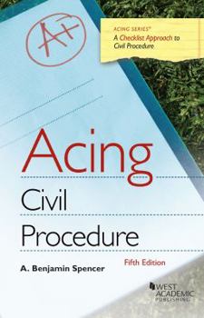 Paperback Acing Civil Procedure (Acing Series) Book