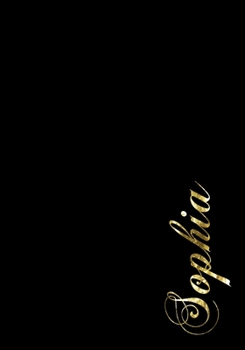 Sophia Personalized Minimalist Black Notebook Dot Grid - Christmas Gift - Personalized Cute Gift for Girls or Women- 7x10 125 Pages Simple Dot Grid- Personalized Sophia Black Notebook