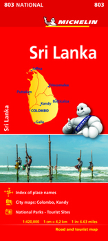 Loose Leaf Michelin Sri Lanka Road & Tourist Map 803 Book