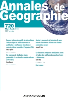 Paperback Annales de géographie - N°720 2/2018: Varia (French Edition) [French] Book