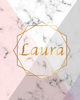 Laura: Gift Luxury Marble Glossy Pink Purple Faux Gold Print Notebook Journal (Marble Notebooks)