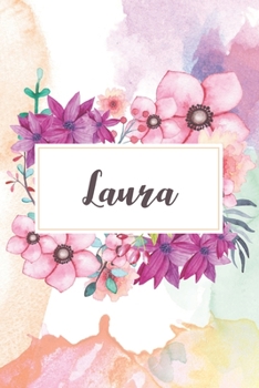 Paperback Laura: Personalized Journal - beautiful floral notebook cover with 120 blank, lined pages. Book