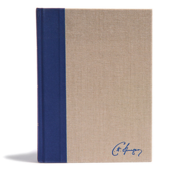 Hardcover KJV Spurgeon Study Bible, Navy/Tan Cloth-Over-Board Book