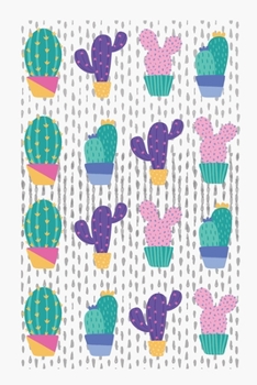 Cactus Notebook: Cute Cactus Lover Repeating Cactus Blank Ruled Notebook (6x9), 120 Page