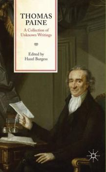 Hardcover Thomas Paine: A Collection of Unknown Writings Book