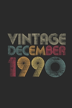 Paperback Vintage December 1990: Graph Paper Journal (6" X 9" - 120 Pages/ 5 Squares per inch) for 29th Birthday Gift Idea for Women And Men Book