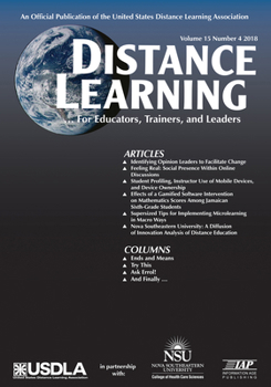 Paperback Distance Learning Vol 15 Issue 4 Book