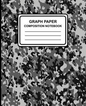 Paperback Graph Paper Composition Notebook: Camouflage (Black), 7.5" x 9.25", Graph Paper / Grid Notebook, 100 Pages, Professional Binding Book