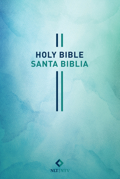 Paperback Bilingual Bible / Biblia Bilingüe Nlt/Ntv (Softcover, Blue Watercolor) [Spanish] Book