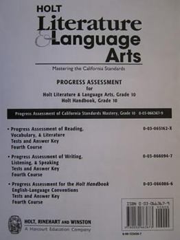 Paperback CA Progress Asmnt Tests Hlla G 10 2003 Book