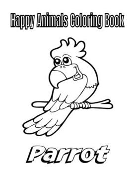 Paperback Happy Animals Coloring Book