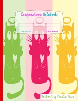 Handwriting Practice Paper: Composition Notebook Blank Line Primary Paper Writing and Drawing Journal For Kids In Kindergarten To 4th Grade Students : ... Cover (Early Elementary Learning School Book)