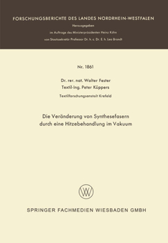 Paperback Die Veränderung von Synthesefasern durch eine Hitzebehandlung im Vakuum [German] Book