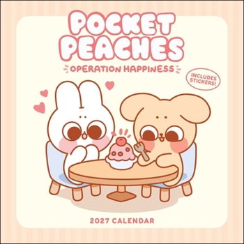 Calendar Pocket Peaches 2027 Wall Calendar with Stickers: Operation Happiness Book
