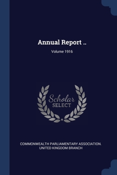 Paperback Annual Report ..; Volume 1916 Book