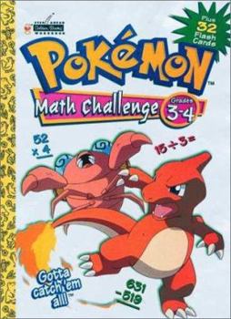 Paperback Pokemon Math Challenge Grades 3-4 Plus 32 Flash Cards Book