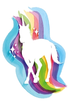 Paperback walking rainbow unicorn white: Notebook, Diary and Journal with 120 Lined Pages Cute Unicorn with Rainbow Book