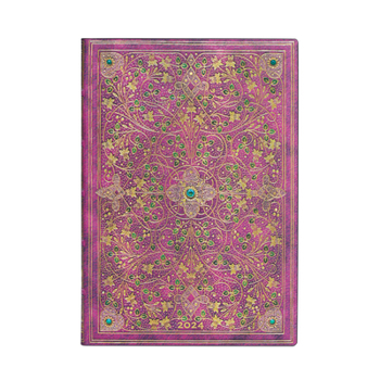Calendar Paperblanks 2024 Diamond Jubilee Sangorski & Sutcliffe 12-Month Flexi MIDI Horizontal 176 Pg 100 GSM Book