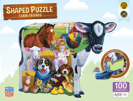 Video Game MasterPieces 100 Piece Shaped Jigsaw Puzzle for Kids - Farm Friends - 14"x19" Book
