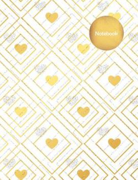 Notebook: Faux Gold Geometric Design – Journal / Notebook for School, College, Work, Business Notes, Personal Journaling, Planning, Hand Lettering... ... ruled pages, Letter Size / 8,5 x 11 inches)