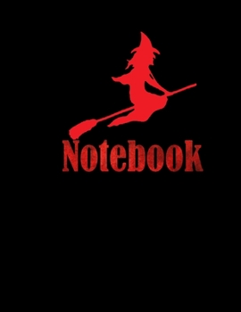 Paperback Notebook Red Witch - Large (8.5 x 11 inches) - 120 Pages- Black Cover Book