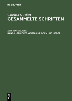 Hardcover Gesammelte Schriften, Bd II, Gedichte, Geistliche Oden und Lieder [German] Book