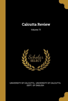 Paperback Calcutta Review; Volume 71 Book