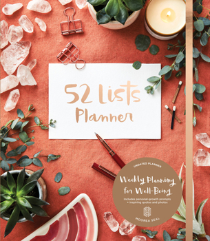 Diary 52 Lists Planner Undated 12-Month Monthly/Weekly Spiralbound Planner with Pocket (Coral Crystal): Includes Prompts for Well-Being, Reflection, Persona Book