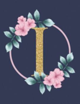 I: Monogram Initial Journal For Women, Teens, Or Girls